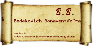 Bedekovich Bonaventúra névjegykártya